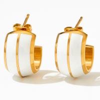Stainless Steel Stud Earring, 304 Stainless Steel, fashion jewelry & for woman & enamel 