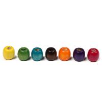 Druck Holz Perlen, Drucken, DIY & gemischt, gemischte Farben, 11x12mm, ca. 200PCs/Tasche, verkauft von Tasche