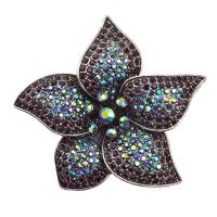 Rhinestone Zinc Alloy Brooch, Flower, platinum color plated, Unisex & with rhinestone, mixed colors 