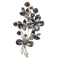 Crystal Brooch, Zinc Alloy, with Crystal, Bouquet, gold color plated, for woman & with rhinestone 
