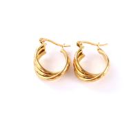 Stainless Steel Hoop Earring, 304 Stainless Steel, gold color plated, fashion jewelry & for woman, golden 