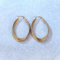 Stainless Steel Hoop Earring, 304 Stainless Steel, gold color plated, fashion jewelry & for woman, golden 