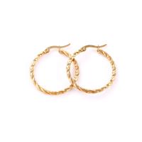 Stainless Steel Hoop Earring, 304 Stainless Steel, gold color plated & for woman, golden 