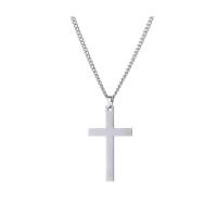Stainless Steel Sweater Chain Necklace, 304 Stainless Steel, Cross, polished, fashion jewelry & Unisex, original color Approx 23.62 Inch 