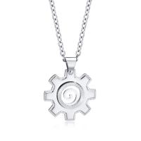 Stainless Steel Jewelry Necklace, 304 Stainless Steel, Gear Wheel, polished, fashion jewelry & for man, original color, 31.5mm Approx 23.62 Inch 