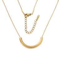 Stainless Steel Jewelry Necklace, 304 Stainless Steel, with 1.97inch extender chain, Vacuum Ion Plating, fashion jewelry & Unisex, golden, 26*12mm Approx 15.75 Inch 