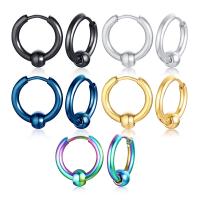 Stainless Steel Huggie Hoop Earring, 304 Stainless Steel, Vacuum Ion Plating, fashion jewelry & for man 