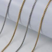Halskette, 304 Edelstahl, mit Verlängerungskettchen von 1.97inch, Modeschmuck & unisex, keine, 2mm, Länge:ca. 17.72 ZollInch, verkauft von PC