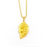 Brass Jewelry Necklace, Leaf, gold color plated, fashion jewelry & for woman, golden 