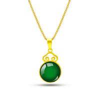 Драгоценный камень Ожерелья, Латунь, с халцедон, плакирован золотом, ювелирные изделия моды & Женский, Много цветов для выбора длина:45 см, продается PC