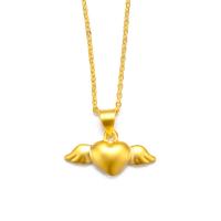 Brass Jewelry Necklace, Winged Heart, gold color plated, fashion jewelry & for woman, golden 