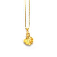 Brass Jewelry Necklace, Ginkgo Leaf, gold color plated, fashion jewelry & for woman, golden 