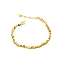 Brass Bracelets, with 4cm extender chain, gold color plated, fashion jewelry & for woman, golden, 3mm cm 