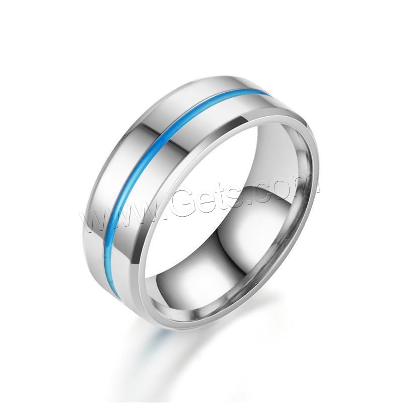 Titanium Steel Finger Ring, polished, Unisex & different size for choice & enamel, more colors for choice, Sold By PC