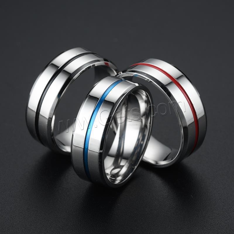 Титан Сталь палец кольцо, титан, полированный, Мужская & разный размер для выбора & эмаль, Много цветов для выбора, продается PC