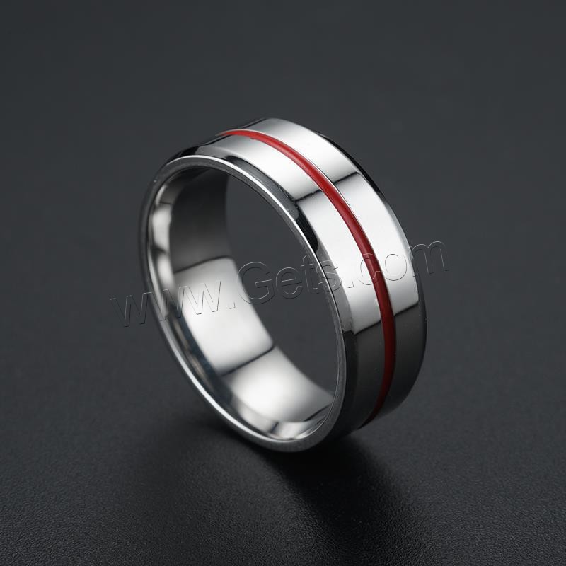 Titanium Steel Finger Ring, polished, Unisex & different size for choice & enamel, more colors for choice, Sold By PC