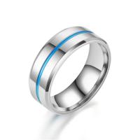 Titanium Steel Finger Ring, polished, Unisex & enamel 
