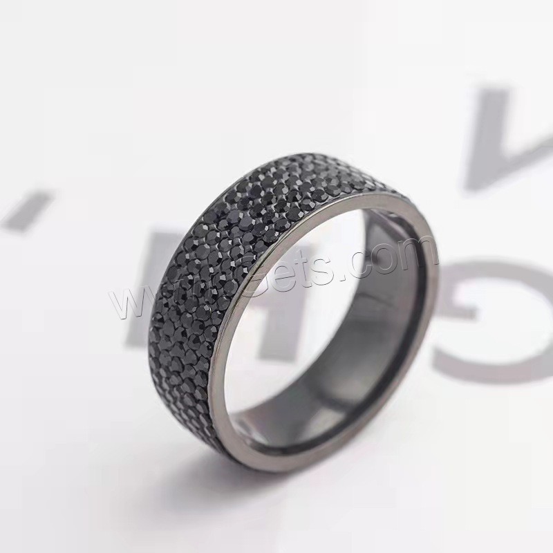 チタン鋼の指環, チタン鋼, メッキ, ユニセックス & 異なるサイズの選択 & マイクロパヴェジルコニア, 無色, 売り手 パソコン