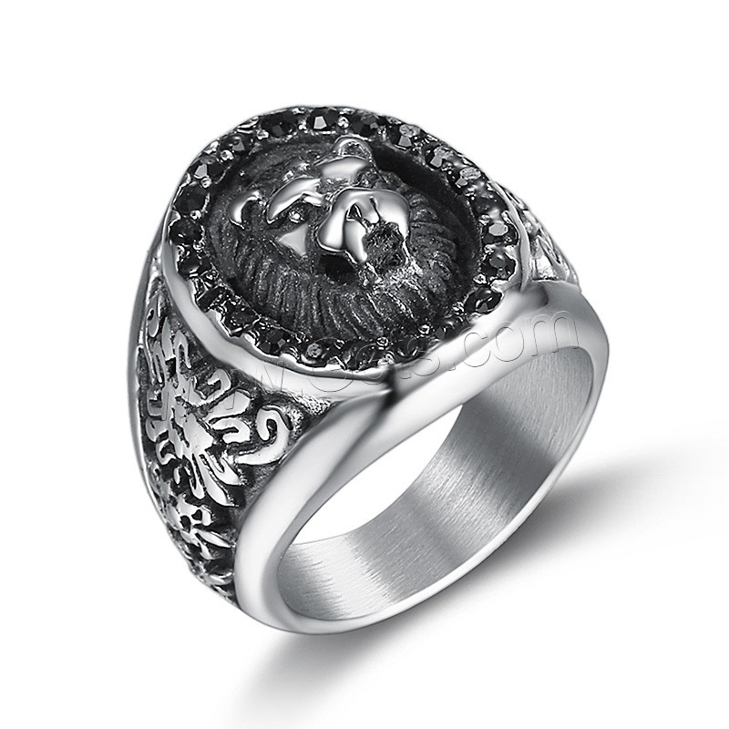 チタン鋼の指環, チタン鋼, 塗る, ユニセックス & 異なるサイズの選択 & マイクロパヴェジルコニア, 無色, 売り手 パソコン