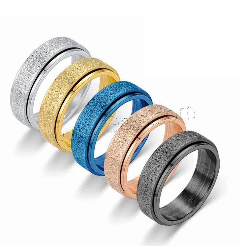 Titanium Steel Finger Ring, plated, Unisex & different size for choice & frosted, more colors for choice, Sold By PC