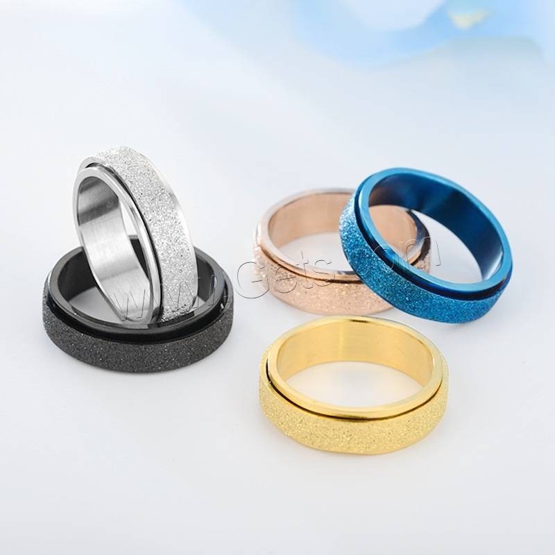 Titanium Steel Finger Ring, plated, Unisex & different size for choice & frosted, more colors for choice, Sold By PC