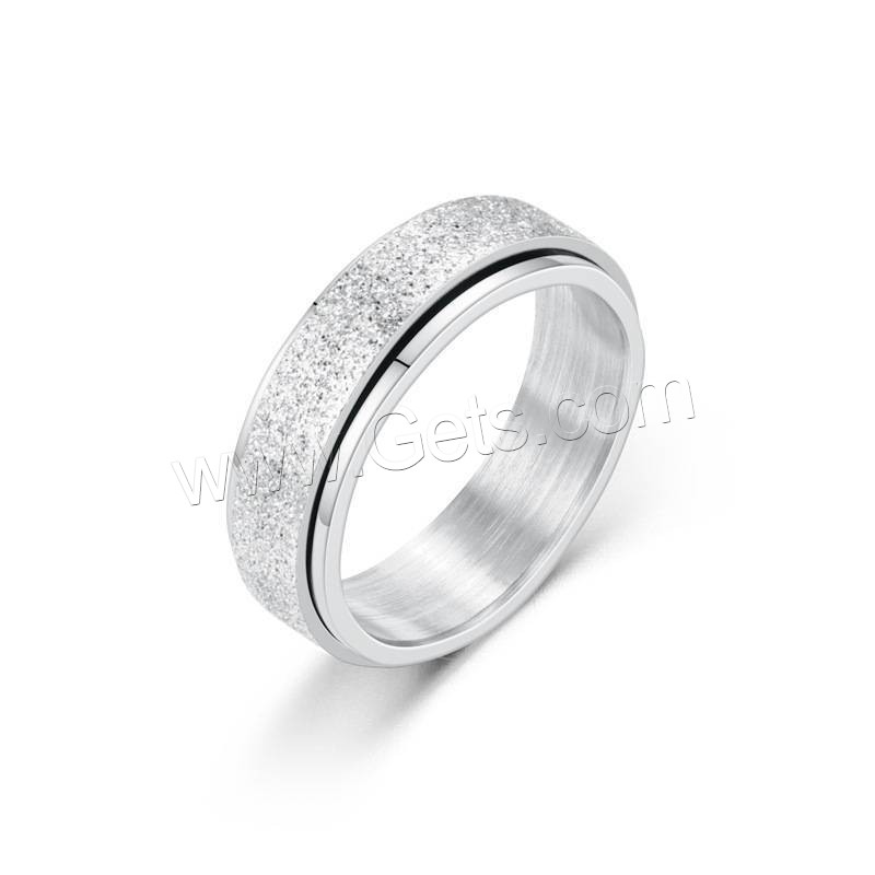 Titanium Steel Finger Ring, plated, Unisex & different size for choice & frosted, more colors for choice, Sold By PC