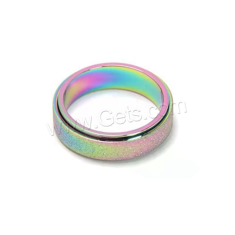 Titanium Steel Finger Ring, plated, Unisex & different size for choice & frosted, more colors for choice, Sold By PC