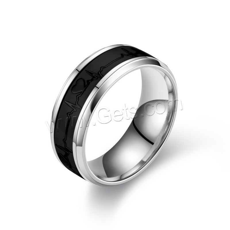 Titanium Steel Finger Ring, plated, Unisex & different size for choice & luminated, more colors for choice, Sold By PC