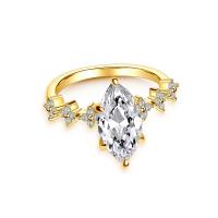 Cubic Zircon Brass Finger Ring, Horse Eye, plated & micro pave cubic zirconia & for woman US Ring 