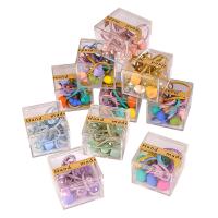 Ponytail Holder, Plastic, with Rubber Band, handmade, 10 pieces & Girl multi-colored, 25mm 