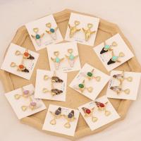 304 Stainless Steel Stud Earring, with Resin, Vacuum Ion Plating, fashion jewelry & for woman 