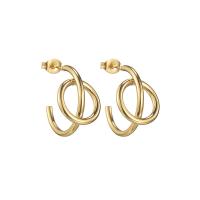 Stainless Steel Stud Earring, 304 Stainless Steel, 14K gold plated, fashion jewelry & for woman, golden 