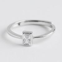 Zirkonia Messing Finger Ring, platiniert, Modeschmuck & Micro pave Zirkonia & für Frau, verkauft von PC