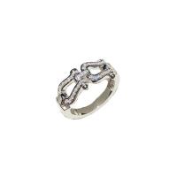Латунное кольцо с стразами, Латунь, плакирован серебром, ювелирные изделия моды & Женский & со стразами, продается PC