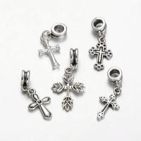 Zinc Alloy Cross Pendants, antique silver color plated, DIY & mixed, 30-35mm,11-17mm Approx 5mm 