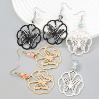 Zinc Alloy Rhinestone Drop Earring, with Resin, plated, fashion jewelry & for woman & with rhinestone 
