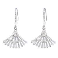 Zinc Alloy Rhinestone Drop Earring, silver color plated, fashion jewelry & for woman & with rhinestone, silver color 