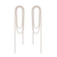 Fashion Fringe Earrings, 304 Stainless Steel, Vacuum Ion Plating, fashion jewelry & for woman & with rhinestone, golden 