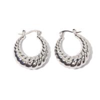 Stainless Steel Hoop Earring, 304 Stainless Steel, Vacuum Ion Plating, fashion jewelry & for woman, silver color 