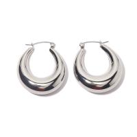 Stainless Steel Hoop Earring, 304 Stainless Steel, Vacuum Ion Plating, fashion jewelry & for woman, silver color 