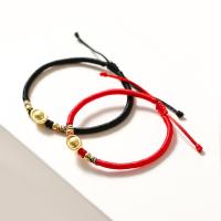 Нейлоновый шнуровой браслет, Шнур-терилен, с Латунь, плакирован золотом, ювелирные изделия моды & Мужская & разные стили для выбора, Много цветов для выбора 30014mmu30014mm, длина:18 см, продается PC