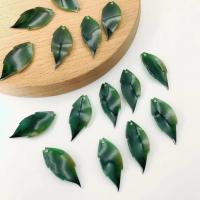 Acrylic Hair Accessories DIY Findings, Leaf, Thermal Shrinkage, green Approx 