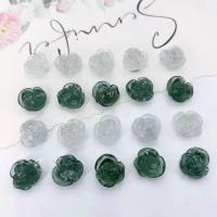 Resin Hair Accessories DIY Findings, with Silver Foil, Rose 14mm, Approx 