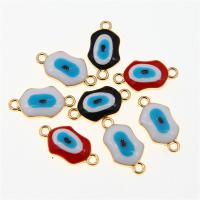 Evil Eye Jewelry Connector, Zinc Alloy, KC gold color plated, DIY & enamel & 1/1 loop Approx 