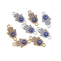 Evil Eye Jewelry Connector, Zinc Alloy, Hand, plated, DIY & enamel & with rhinestone & 1/1 loop Approx 