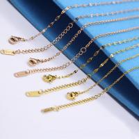 Titanium Steel Chain Necklace, with 2.36inch extender chain, Vacuum Ion Plating, fashion jewelry & for woman 2mm,1.3mm Approx 15.75 Inch, Approx 16.14 Inch 