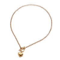 Stainless Steel Jewelry Necklace, 304 Stainless Steel, Heart, fashion jewelry & for woman 3.5mm,16mm Approx 17.72 Inch 