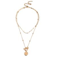Fashion Multi Layer Necklace, 304 Stainless Steel, with 3.94inch extender chain, Double Layer & fashion jewelry & for woman 15mm Approx 13.78 Inch, Approx 17.72 Inch 
