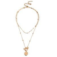 Collier de mode Multi couche, Acier inoxydable 304, avec 3.94inch chaînes de rallonge, Double couche & bijoux de mode & pour femme, plus de couleurs à choisir, 15mm Environ 13.78 pouce, Environ 17.72 pouce, Vendu par PC