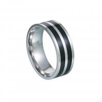 Titanium Steel Finger Ring & for man & enamel, original color 